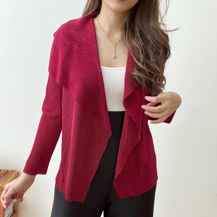 BLEZER WANITA KEKINIAN CASUAL BIG SIZE 9 234 ELYANA PLISKET KERJA KREM BLAZER WANITA BAWAHAN DISKON 