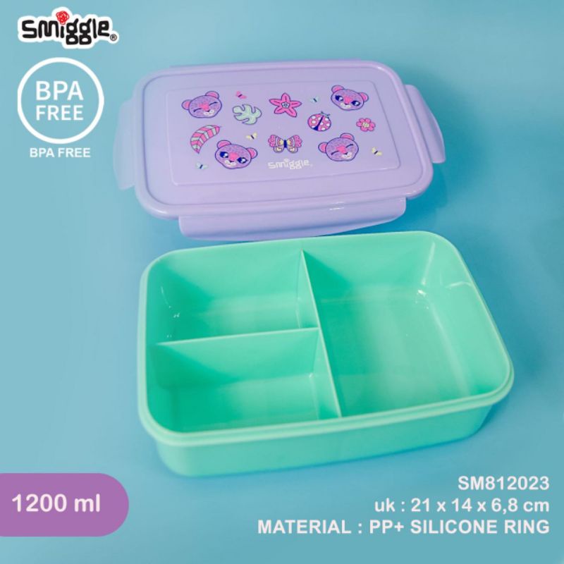 Lunchbox smiggle 3sekat 1200ml