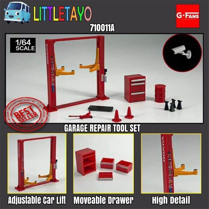 Flash Sale G-Fans Model Accesories Garage Tool Two Postlift Diorama Hw Honda Set Terbaru