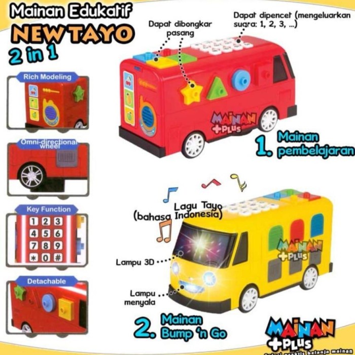 Promo Mainan Anak Bus Tayo Blok + Baterai Mainan Baterai Mainan Mobil Mainan Terlaris