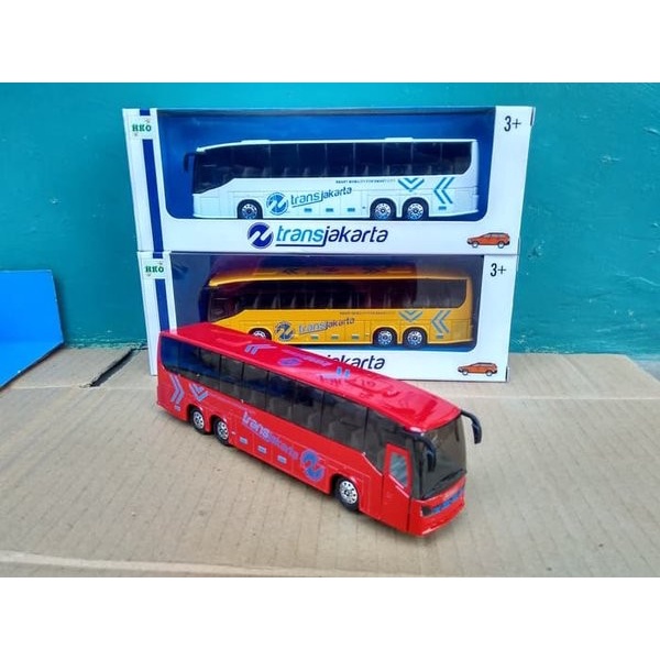 Promo Mainan Bus Transjakarta Die Cast Metal Besi Alloy Mainan Anak Laki Lak Termurah