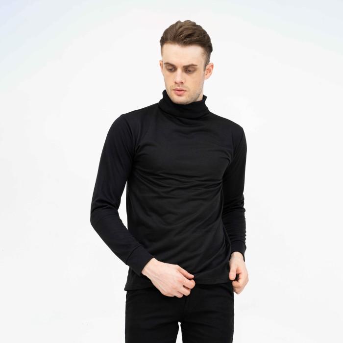 Terlaris Turtle Neck Pria Lengan Panjang Kaos Slim Fit Kerah Tinggi Size Xl