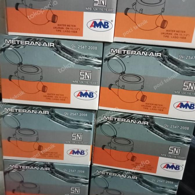 meteran air PDAM plastik AMB uk 1/2" inch