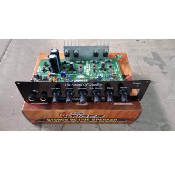 DISCOUNT  Kit Power Amplifier Speaker Aktif Stereo Karaoke Plus Echo 1400W PMPO tiger [KODE 253]