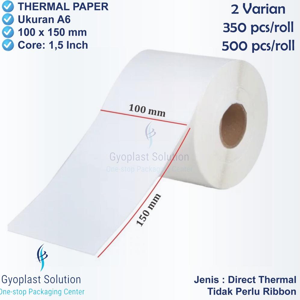 

4.4 MALL Kertas Sticker Thermal 100 x 150 mm Label Barcode Ukuran A6 10x15 cm