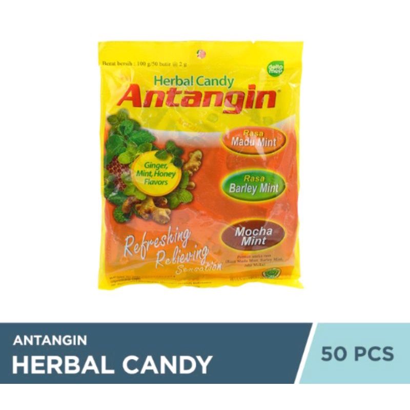 ANTANGIN Permen Herbal Pelega Dan Penyegar Tenggorokan Bag Isi 50 Butir