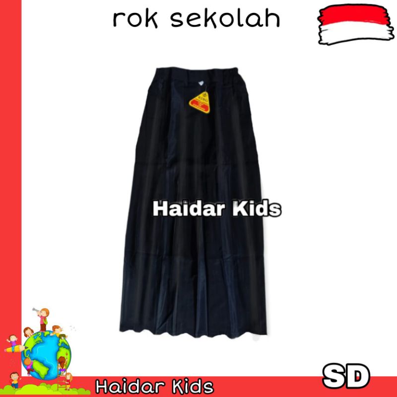 Rok Sekolah SD Panjang Rempel Warna Hitam