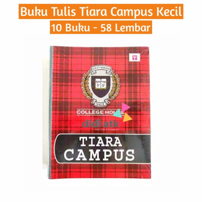 

TERBARU Buku Tulis Tiara Campus Kecil 58 Lembar 1 Pak 10 Buku /BUKU TULIS SEKOLAH/BUKU TULIS