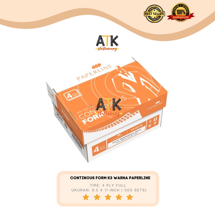 

BISA COD Continous Form 9.5" x 11" 4 Rangkap ( K4 Warna) Full Sinar Dunia atk /BUKU TULIS