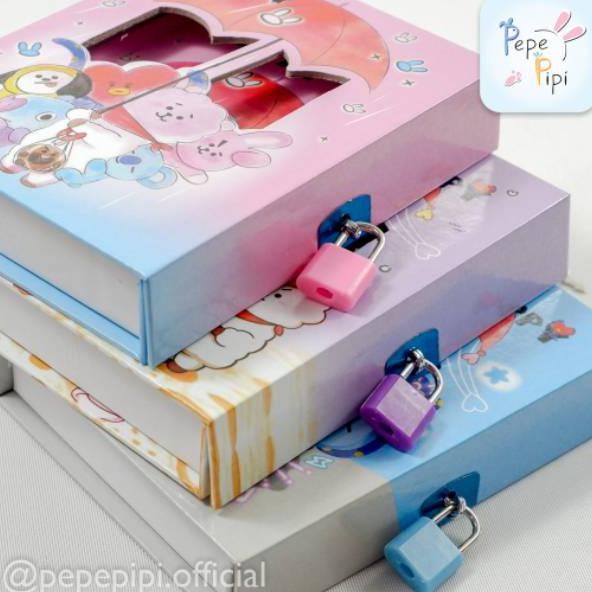 

TERMURAH BARU BUKU DIARY BTS / BT21 BESAR NOTE BOOK DENGAN KUNCI GEMBOK TEBAL /BUKU TULIS