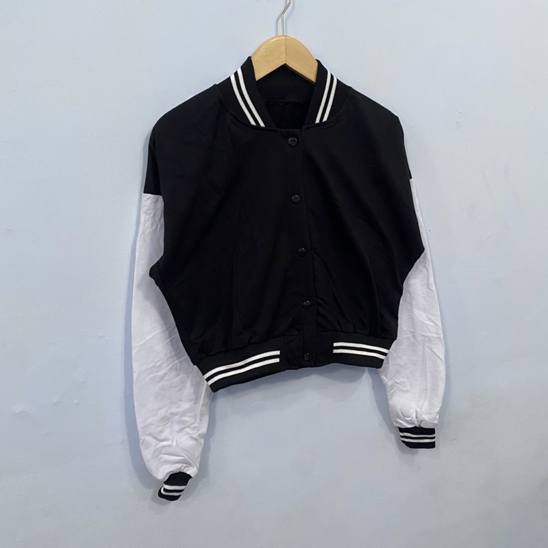NEW!!! Crop Varsity Basic Black and White