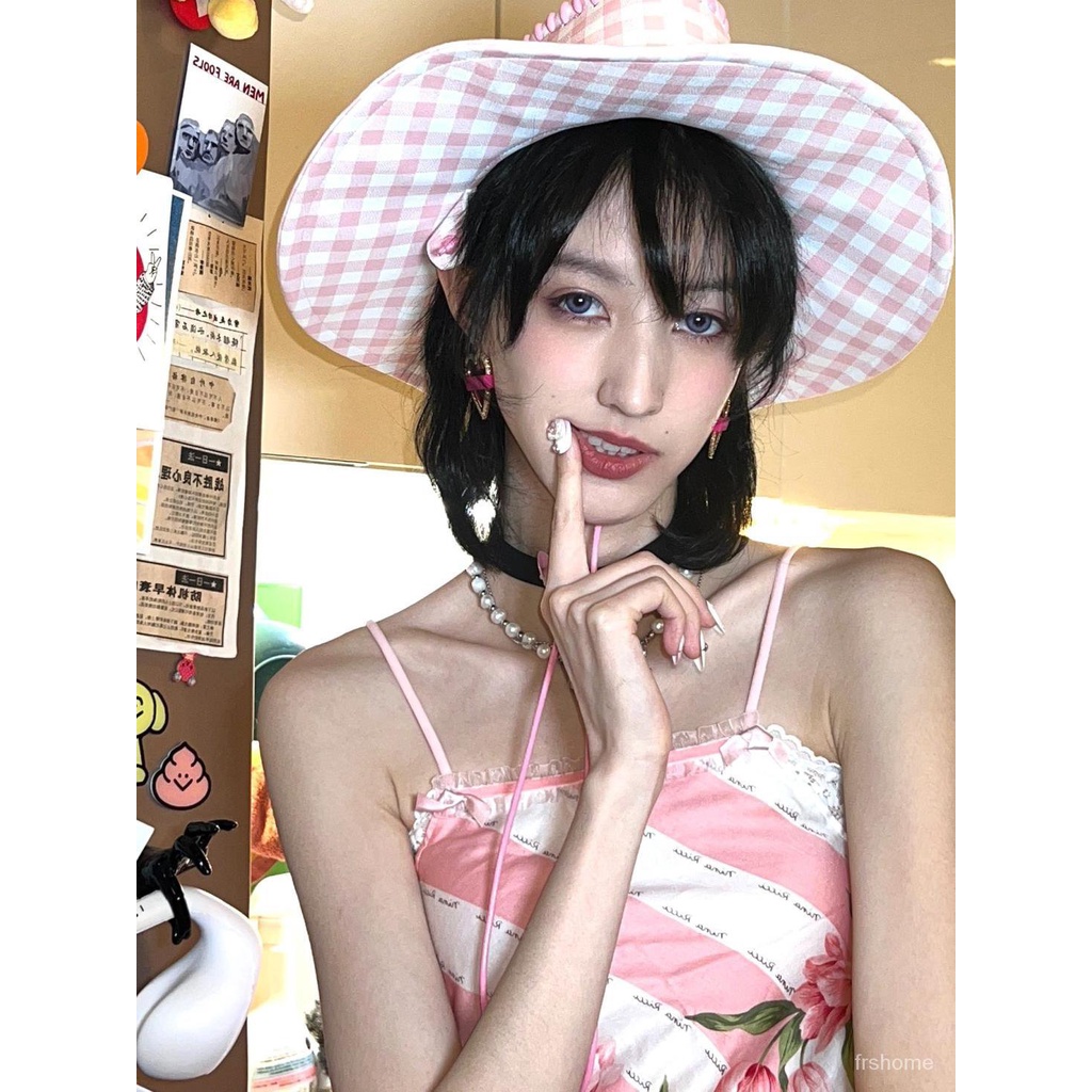 Rompi kamisol cetak retro pakaian dalam wanita di luar atasan bustier seksi tipis baru wanita