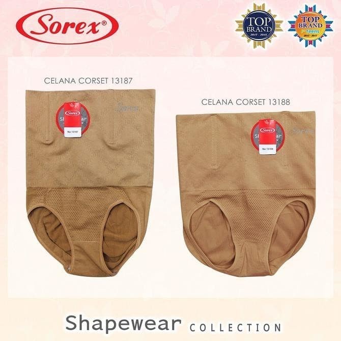 Korset Pelangsing SOREX 13187 4 Tulang Shape Wear - # COKLAT TUA jumputan perut bodysuit gym wanita 