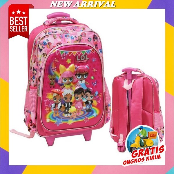 Tas Troli Ransel Anak Sekolah Tk Sd Motif Timbul Bt21/ Tas Troli Ransel Anak Import Motif Bt21/ Tas 
