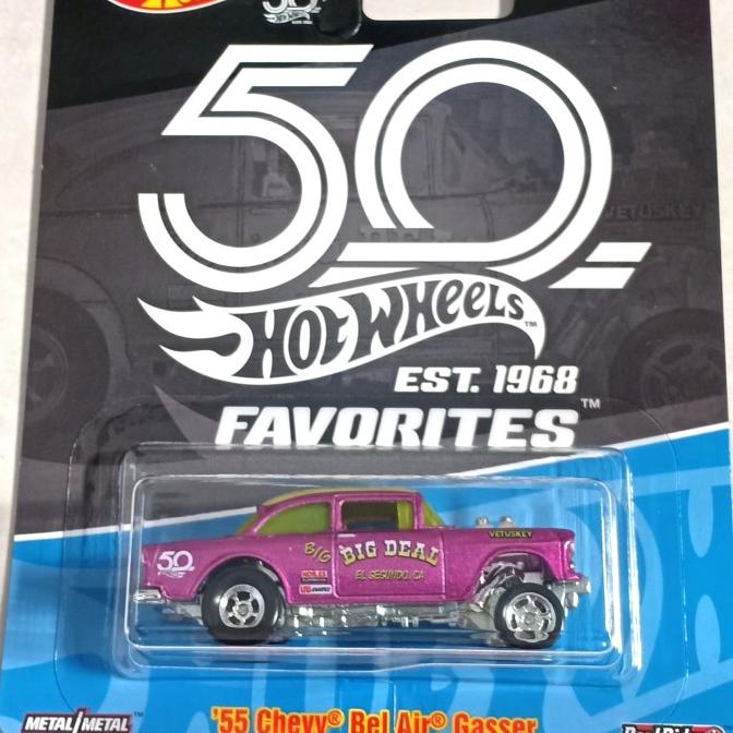 Garasi Cilla Hotwheels Ban Karet '55 Chevy Bel Air Gasser Pink