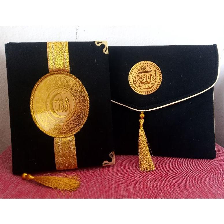 Cod PAKET BUKU YASIN / MAJMU SYARIF & DOMPET POUCH BAHAN BLUDRU KABULON 