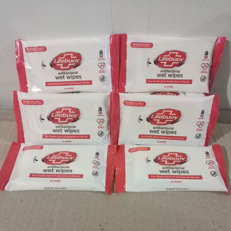 Lifebuoy Antibacterial Wet Wipes 10Lembar x 6Pcs