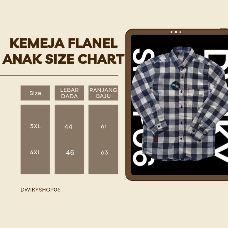 New Baju atasan kemeja flanel anak lengan panjang motif kotak kotak anak usia 3-13 tahun kemeja flan