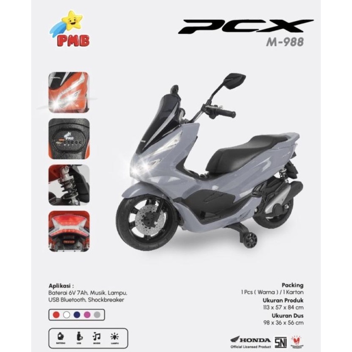 Open DS] Motor Aki Anak Honda PMB PCX 988 M988 Motor Mainan Anak Murah