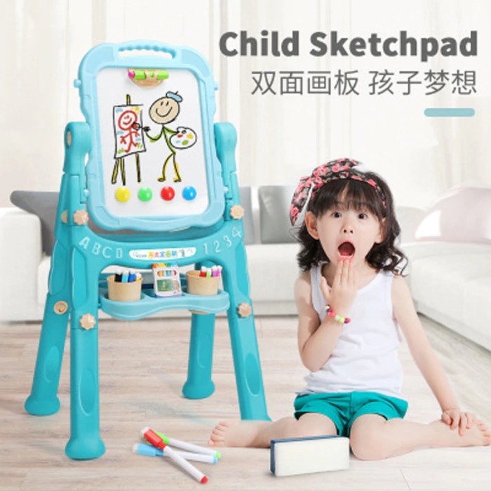 

Terlaris Papan Tulis Anak/Kids Writing Whiteboard Erasable With 360 Degree Flip