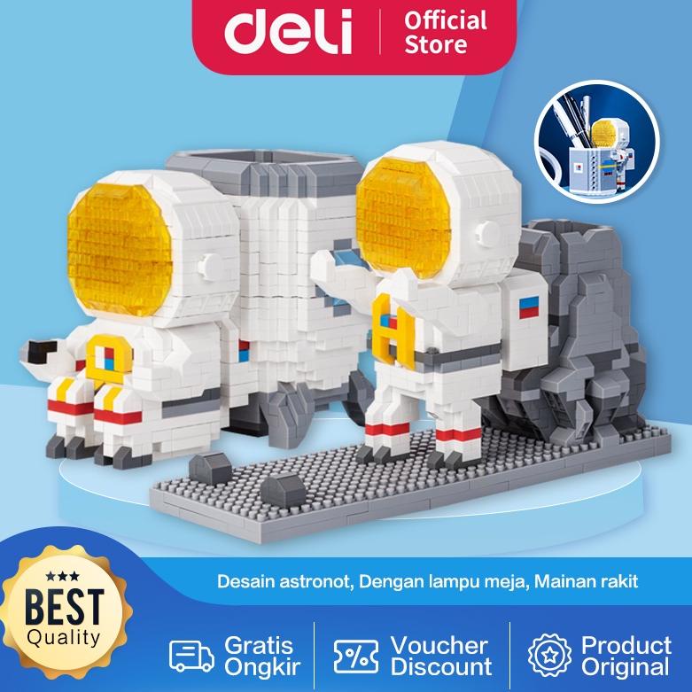 

[KODE 7KVGY] Deli Brick Pen Holder / Tempat Pulpen Lampu Belajar Balok DIY Desain Astronot 74602