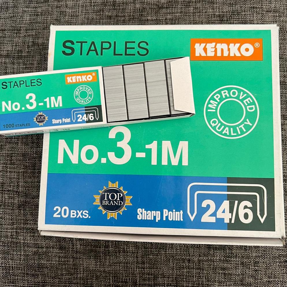 

[KODE LBPKH] ISI STAPLES NO.3-1M / NO 3 BESAR KENKO REFILL STAPLER 20 BXS ( 1 PAK )