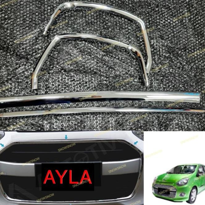 List Grill Bumper Ayla 2013 2016 4 Pcs Chrome