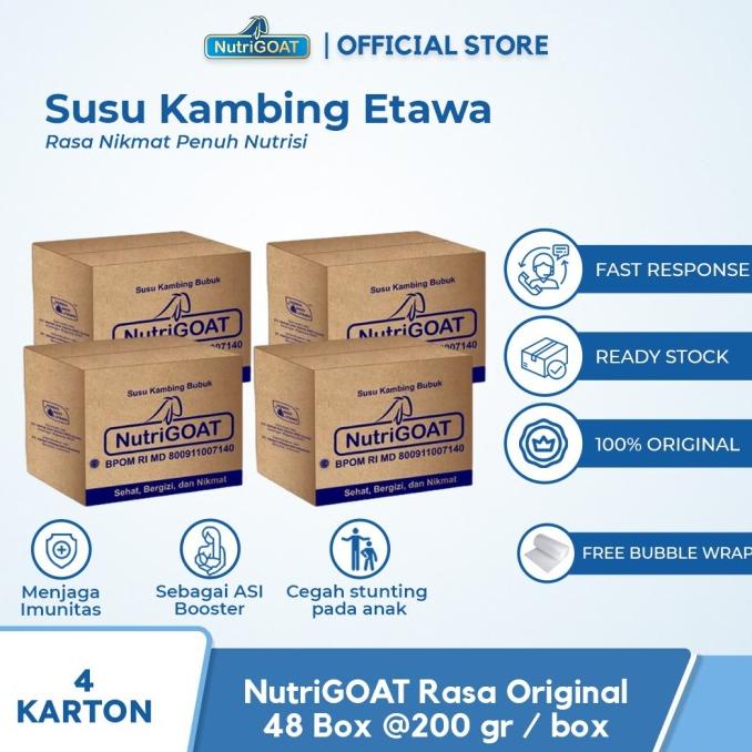 

Susu Kambing Etawa Nutrigoat 200 Gram 4 Karton ---NEW---