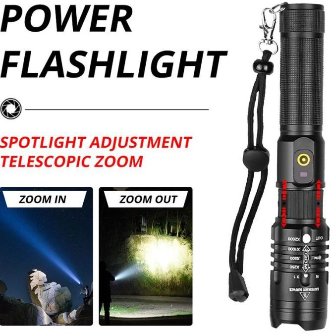 SINTE Senter LED XHP50.2 ANACONDA 12000Lm Zoom XHP Charge USB 18650