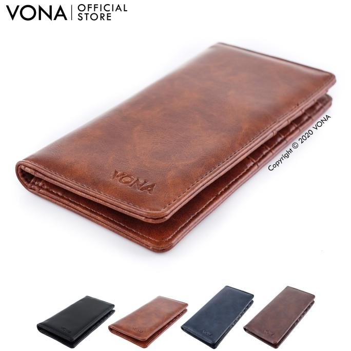 VONA Dompet Pria Panjang Kulit PU - Leather Tan - HUNTER