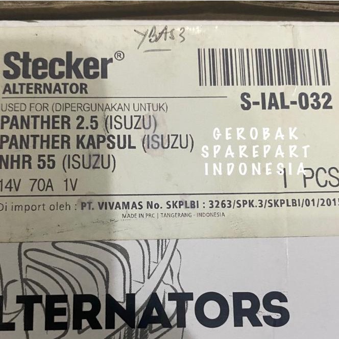 Alternator Dinamo Ampere Panther 2.5 Panther Kapsul Nhr 55 70A Stecker