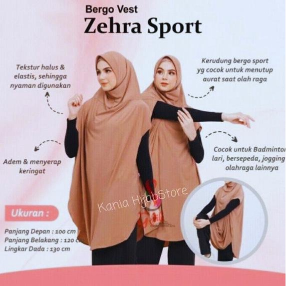 Hijab / Jilbab Sport Syari ZEHRA / Jilbab Olahraga Syari ZEHRA Sport