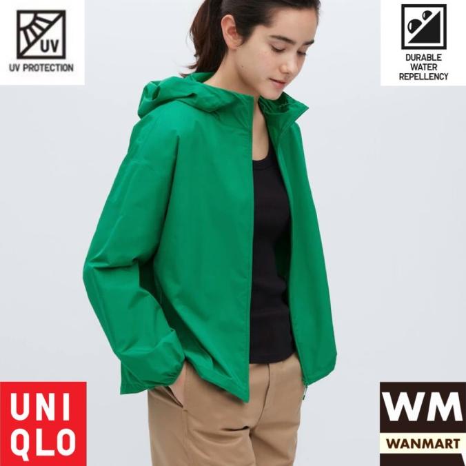 UNIQLO Jacket Women Jaket Wanita Parka UV CUT Saku Green