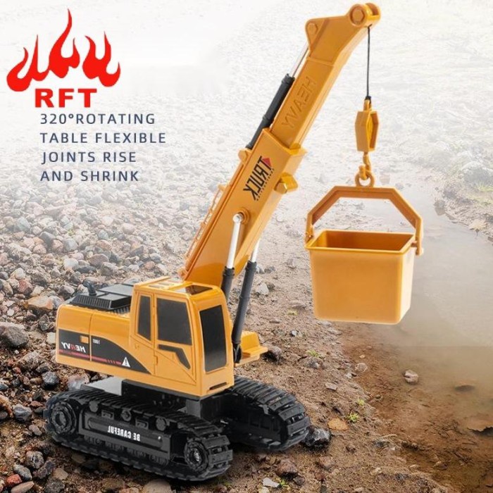 Flash Sale Best Seller  Hengjian Rc Excavator Crane Truck Beko Konstruksi Terlaris