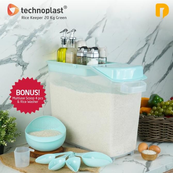 Tempat Beras 20kg Rice Box Technoplast Tempat Penyimpanan Beras