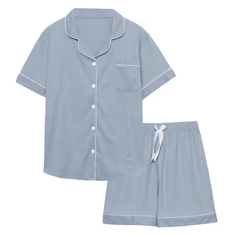 ♘stelan baju tidur wanita Korean ins style pajamas women s summer pure cotton thin section 2022 new solid color short sleeves can be used outside home service suit #COD baju tidur wanita bahan kaos