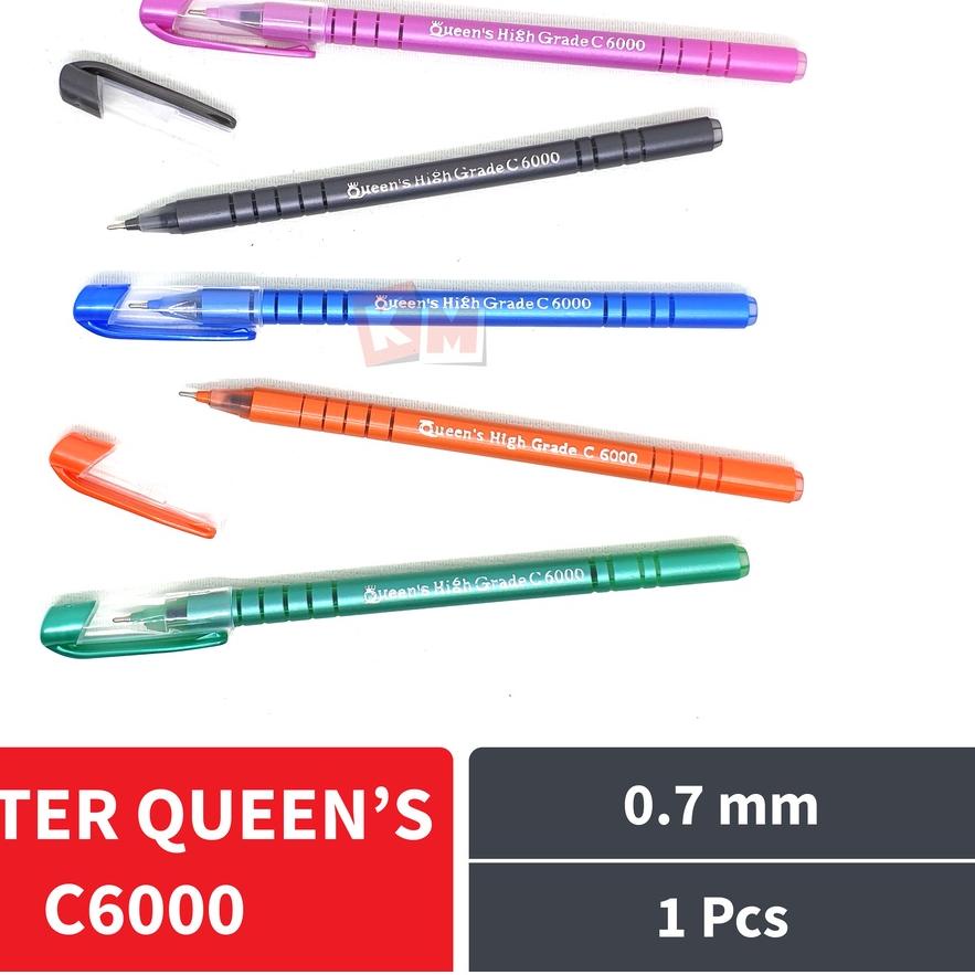 

Sale 6.6 | FG2 | Pulpen Ballpoint Pena Faster Queen's C6000 Extra Fine 0.7 mm Hitam
