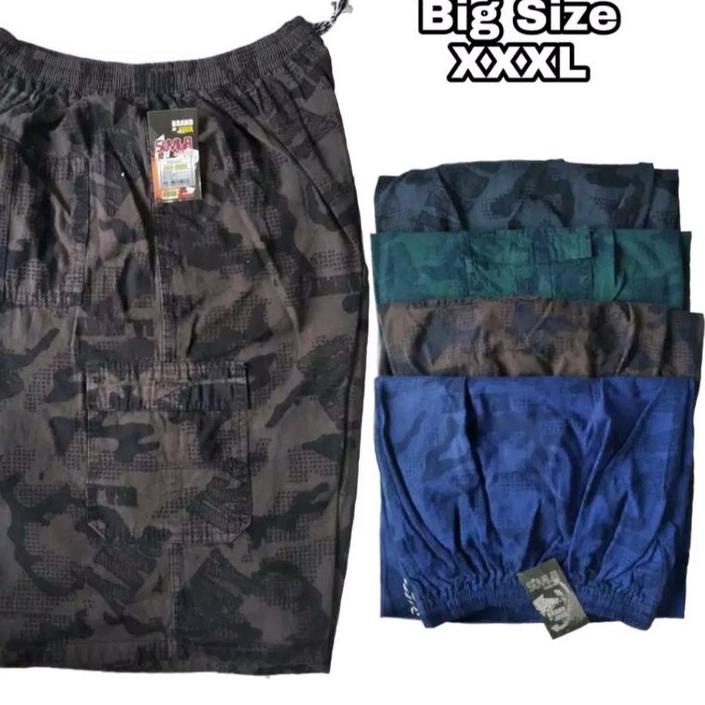 6.6 Sale | KP8 | celana pendek kain tebal size dewas XL/Jumbo big size XXXL pria dewasa motif doreng US ARMY