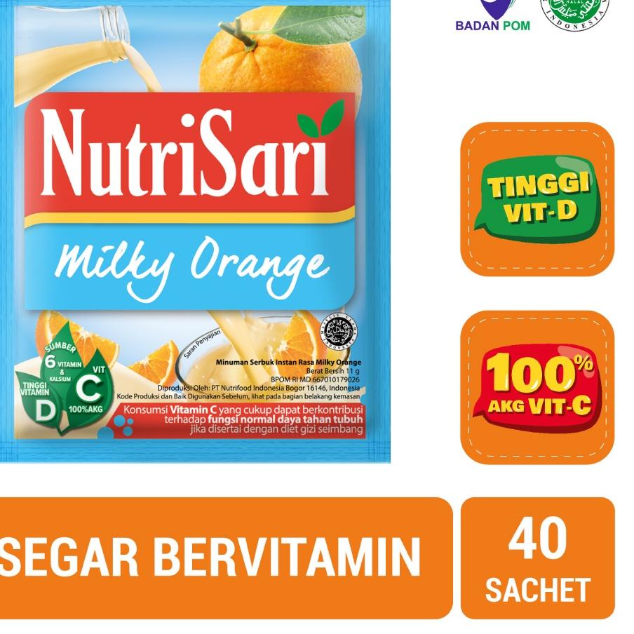 

Limited | TD4 | NutriSari Milky Orange 40 sachet - Minuman Buah Vitamin C & Vitamin D