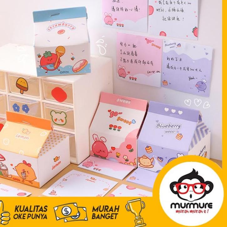 

Diskon | FG2 | MURMURE I STICKY NOTE MEMO PAD NOTE PAD BENTUK KOTAK SUSU LUCU ISI 200 LEMBAR