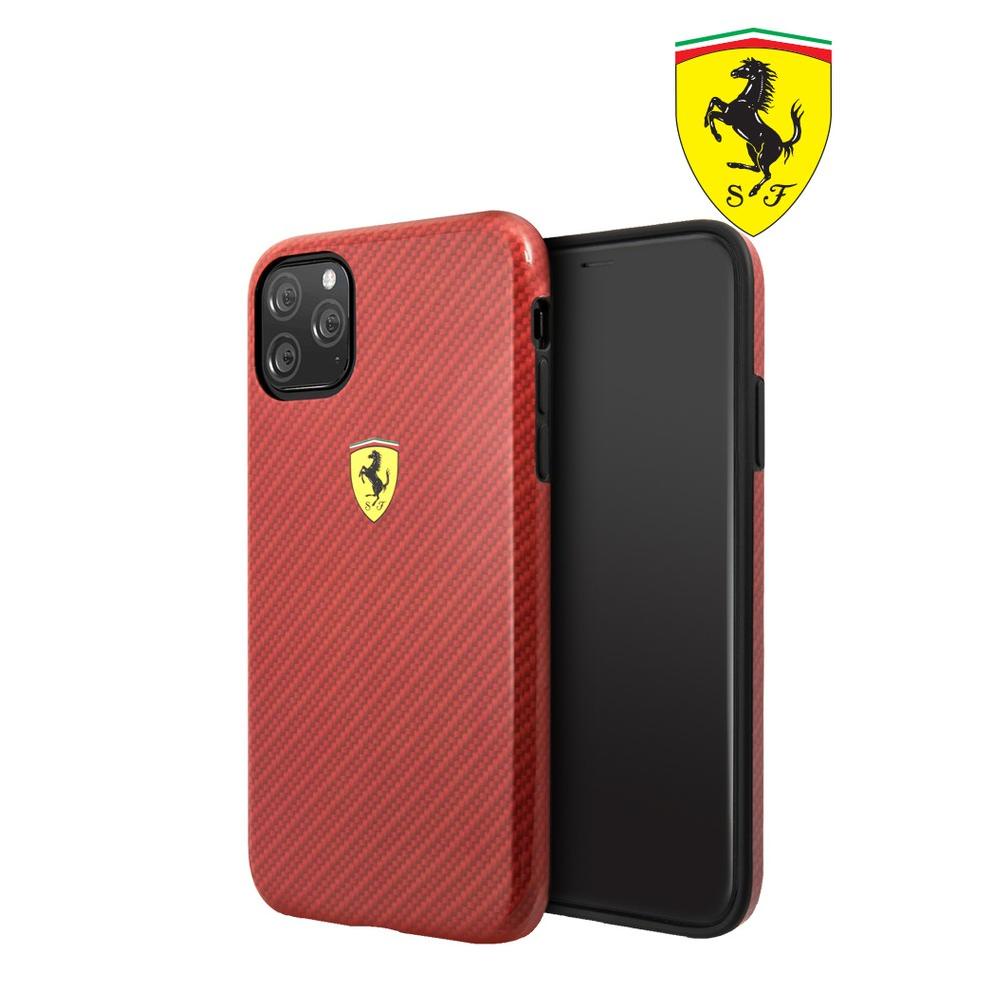 Ferrari - Scuderia Carbon Effect - Case / Casing Iphone 11 Pro Max 6.5 - Red