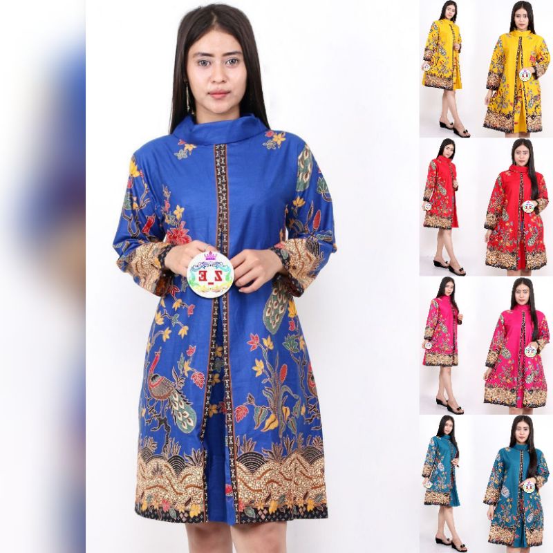 Tunik Batik (Aksara Batik) - Tunik Batik Wanita Atasan Batik Wanita Modern XXL/XXXL Jumbo