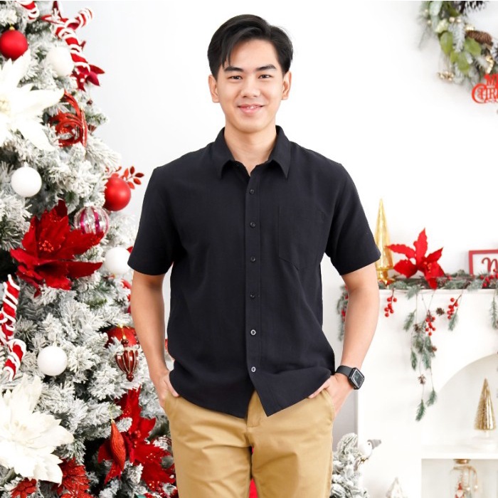 Kemeja Pria Beatrice Clothing Jason Shirt - Kemeja Pria - Black, S(U7Q5) BISA COD Kemeja Pria Distro