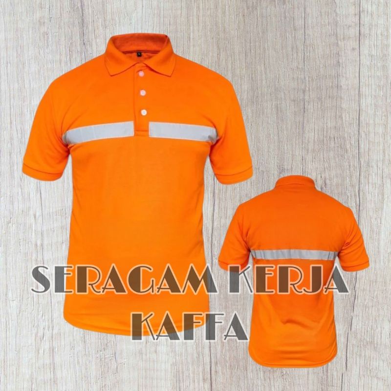 Bisa COD Kaos polo safety Pendek ORANGE skotlet 1 Polet Model Terbaru Kaos Outdoor Kaos Lapangan Kao