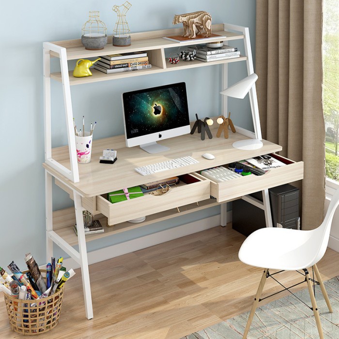 Meja Kamar Tidur Belajar Laci Rak Kecil Drawer Komputer Meja Minimalis