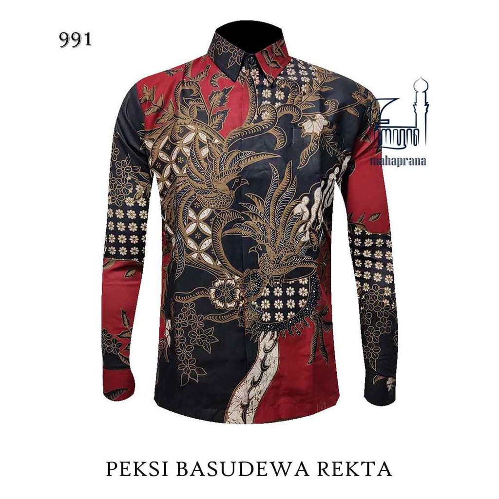 BATIK MAHAPRANA Motif PEKSI BASUDEWA REKTA Atasan Kemeja Batik Pria Lengan Panjang Full Furing MHP-991