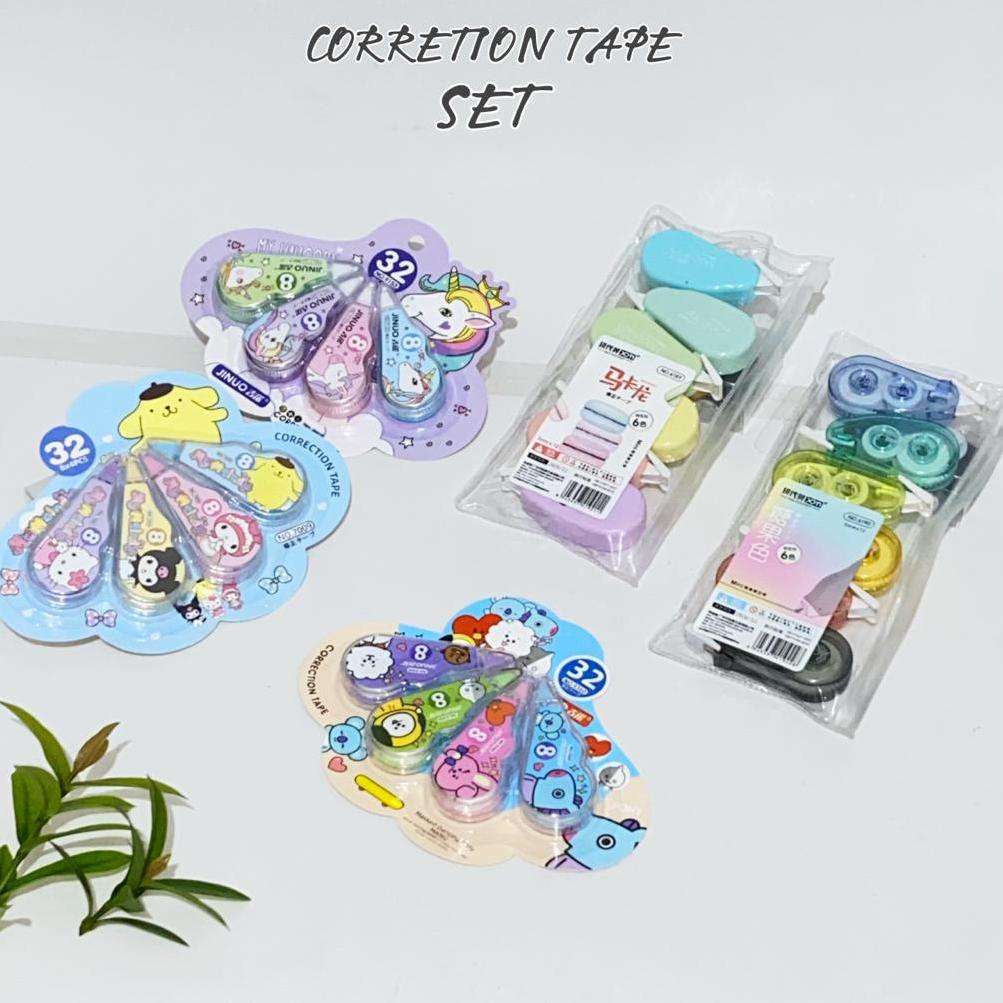 

[HHJ69] BOS Correction Tape Mini 1 Set Isi 6pcs/Tipex Kering/Tipex Roll Kering ↓Laris