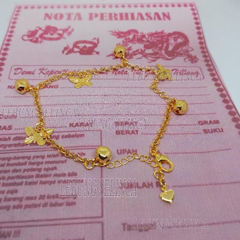 NEW PRODUCT  gelang kaki emas muda kadar 88.9,gelang kaki emas wanita dewasa 3 gram asli ,gelang per