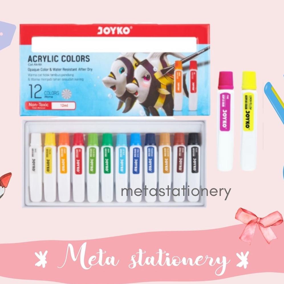 

[KODE G70QK] Acrylic Color / Cat Akrilik Joyko 12 Color / Warna