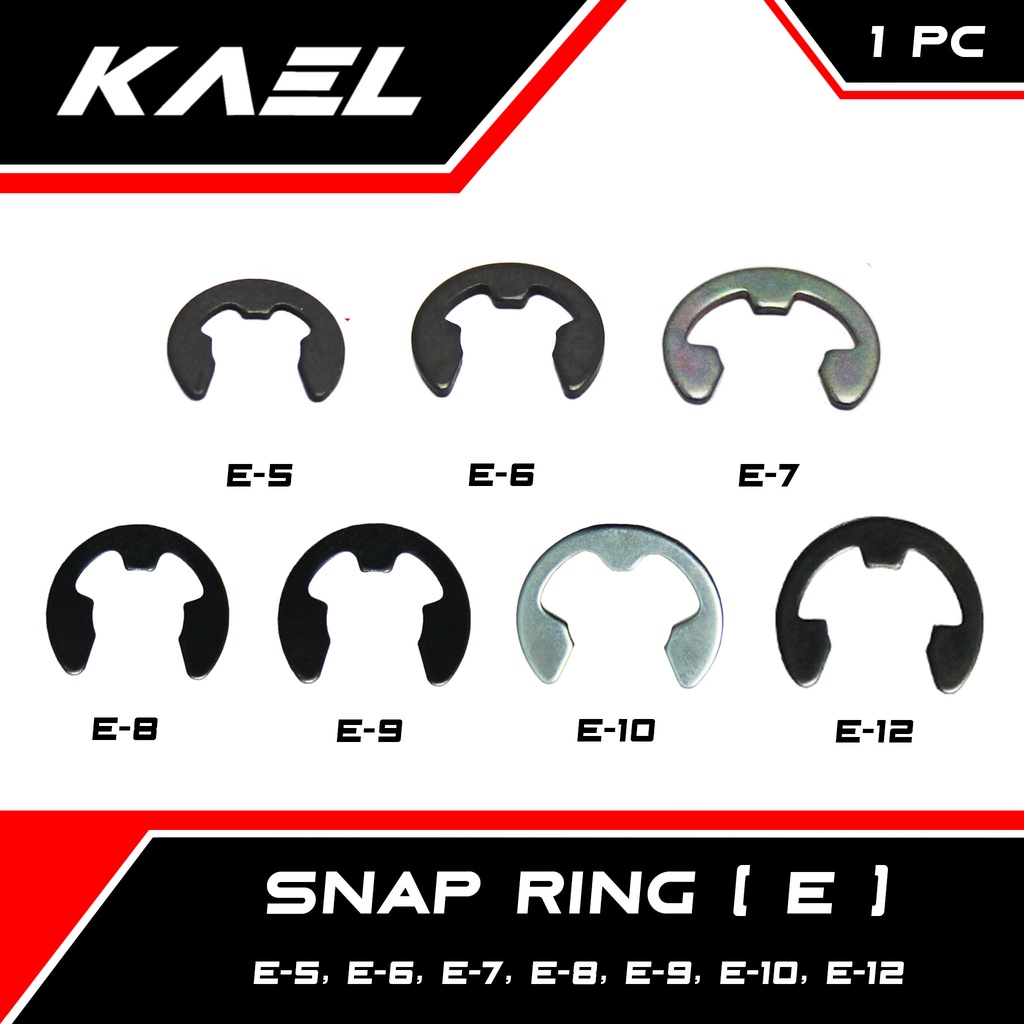 Snap Ring ( E ) E 5, E 6, E 7, E 8, E 9, E 10, E 12 Circlip Ring Clip Klip Pengunci Retaining